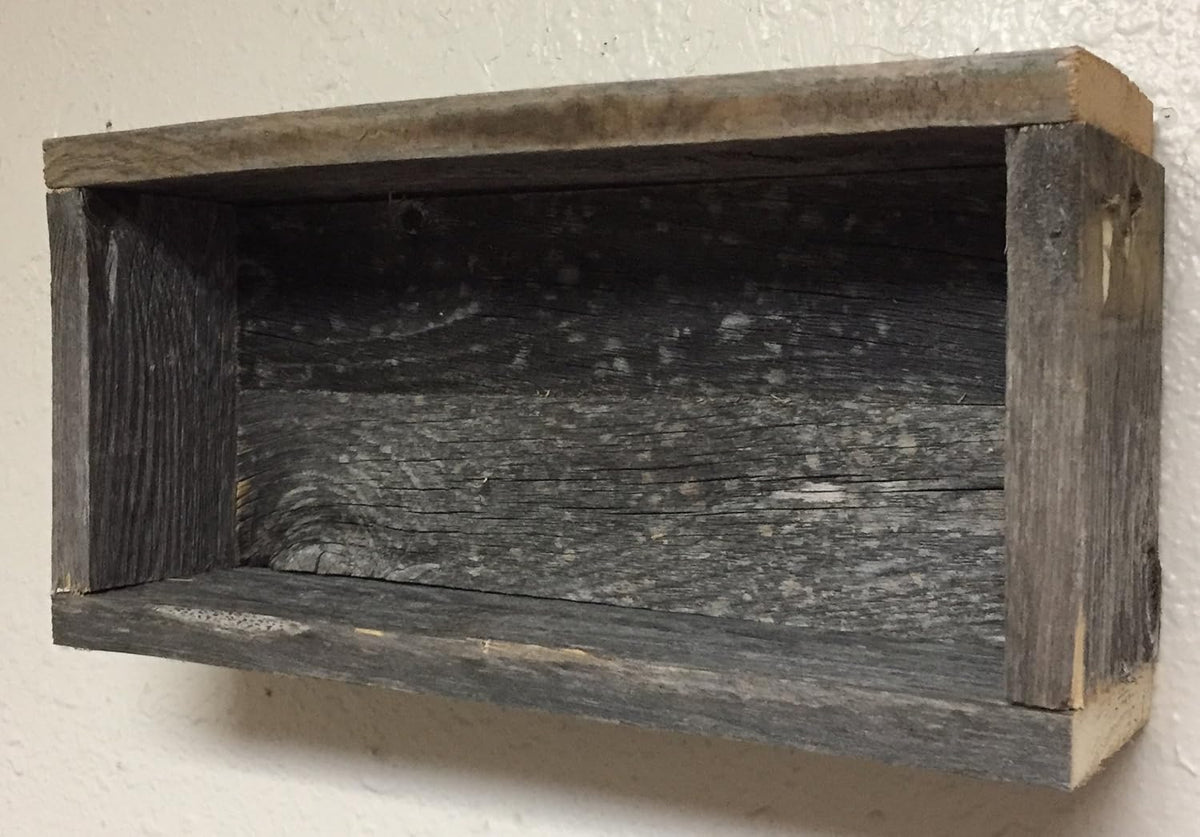 Pack of 2 Rustic Barnwood Display Boxes Crafted from 100% Authentic Reclaimed Wood