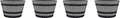 Southern Patio Resin Whiskey Barrel Planters, Birchwood Grey, Pack of 4, 15.5-Inch Decorative Outdoor Plant Containers