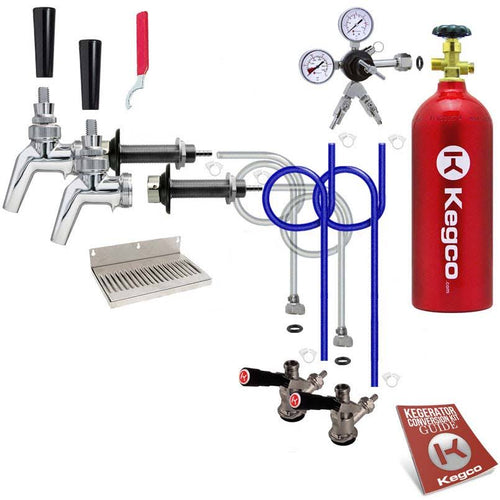 Kegco 2-Tap Kegerator Conversion Kit with Premium Door-Mount Installation