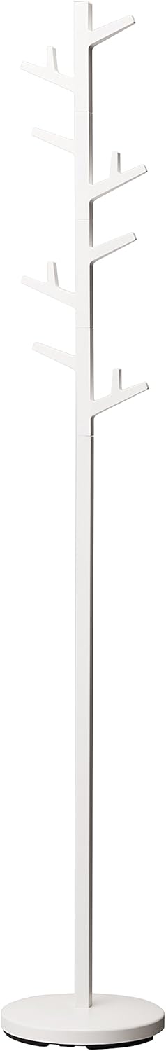 Yamazaki Home White Standing Coat and Hat Rack, Tree-Style Design, One Size