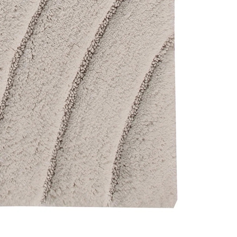 Knightsbridge Diamond 220 GSF Non-Skid Bath Rug, 17 x 24 Inches, Ivory