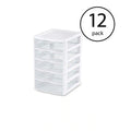 12-Pack Clearview Small Plastic Desktop Storage Units by Sterilite, Each with 5 Drawers in White