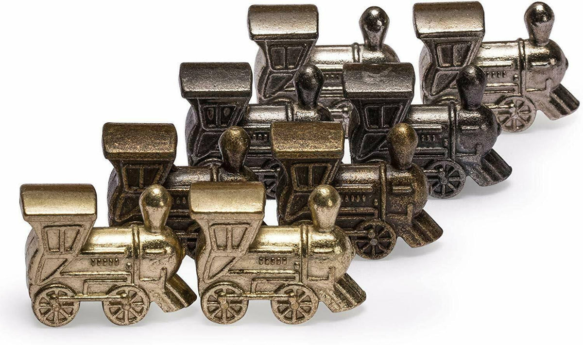 Yellow Mountain Imports Mexican Train Dominoes Set with Double 12 Dominoes, Numerals, Wooden Hub, and Train Mark