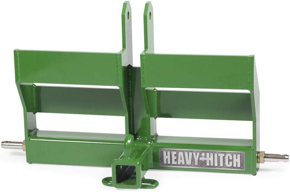 Category 1 3-Point Hitch Receiver Drawbar with Dual Weight Bracket, Green