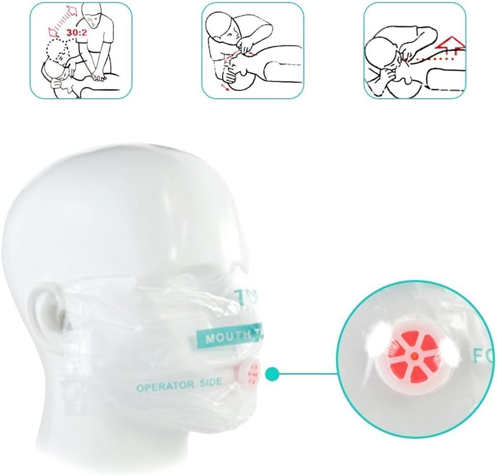 100-Piece CPR Face Shield Keychain Emergency Kit, Red Masks for First Aid and CPR Training