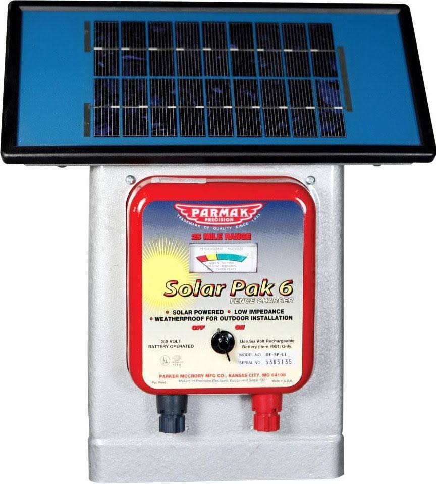 Parmak Deluxe Solar-Powered Electric Fence Charger, 6V, DF-SP-LI