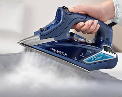 Rowenta DW9280 Steam Force Iron with 400-Hole Stainless Steel Soleplate, 1800-Watt, Blue