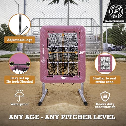 ALAGPRO The Original 9-Hole Baseball and Softball Pitching Net with Strike Zone Pocket and Pitching Target