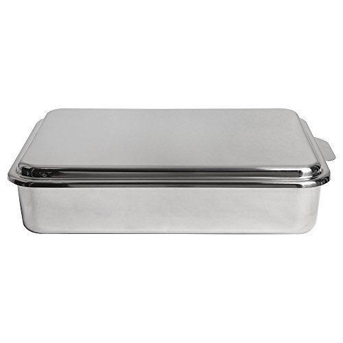 Lindys 8W44 Covered 9 x 13-Inch Cake Pan, Stainless Steel