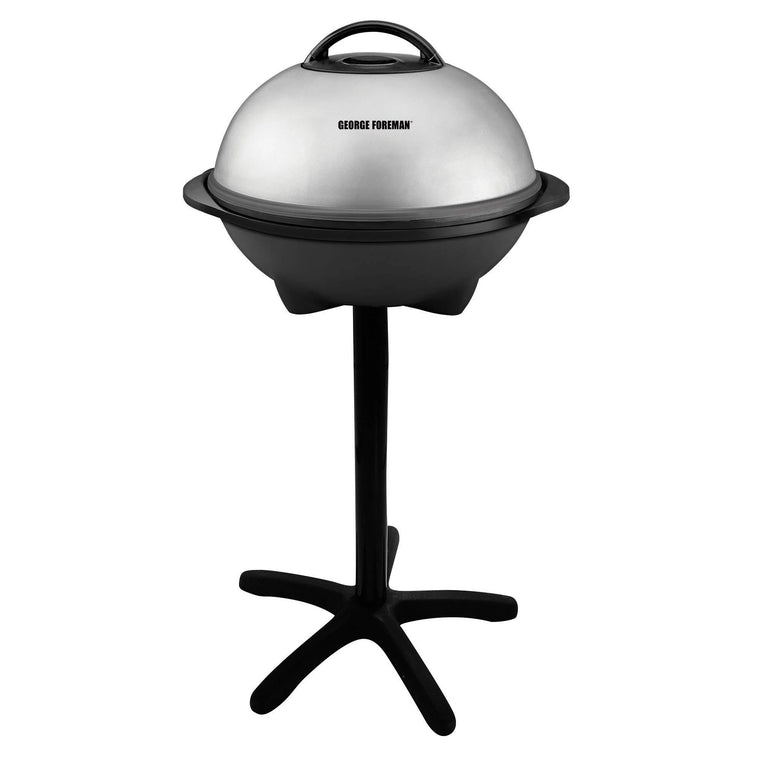 George Foreman Silver Electric Grill for 12+ Servings, Up to 15