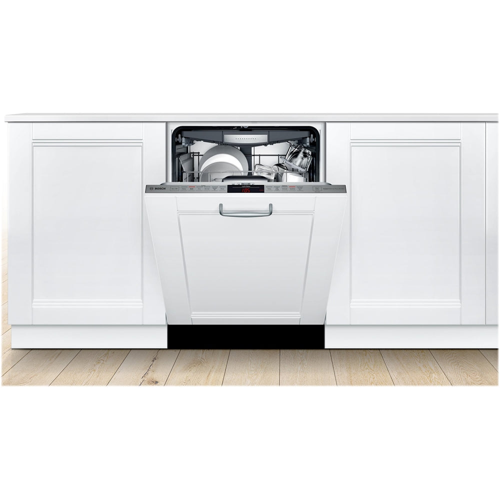 Bosch 800 Series Built-In Dishwasher with Top Controls, CrystalDry, Stainless Steel Tub, 3rd Rack and 42 dBa, 24-Inch Custom Panel Ready