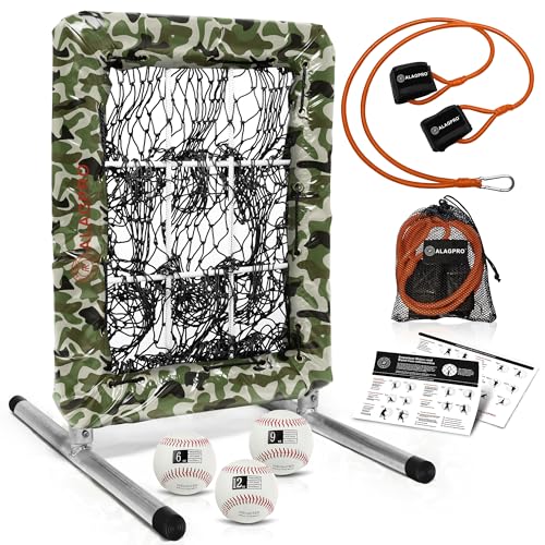 ALAGPRO The Original 9-Hole Baseball and Softball Pitching Net with Strike Zone Pocket and Pitching Target