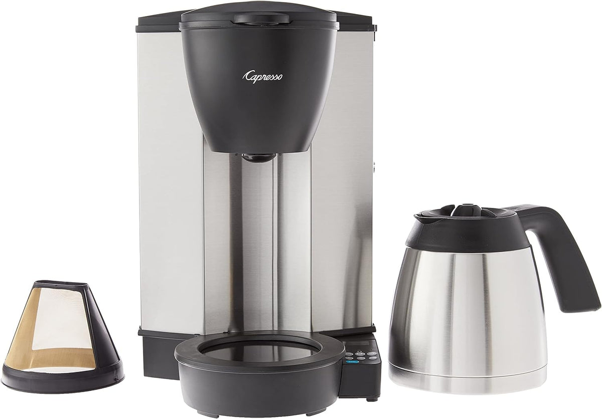 Capresso 485.05 MT600 Plus Programmable Coffee Maker with 10-Cup Capacity, Thermal Carafe and Black Finish