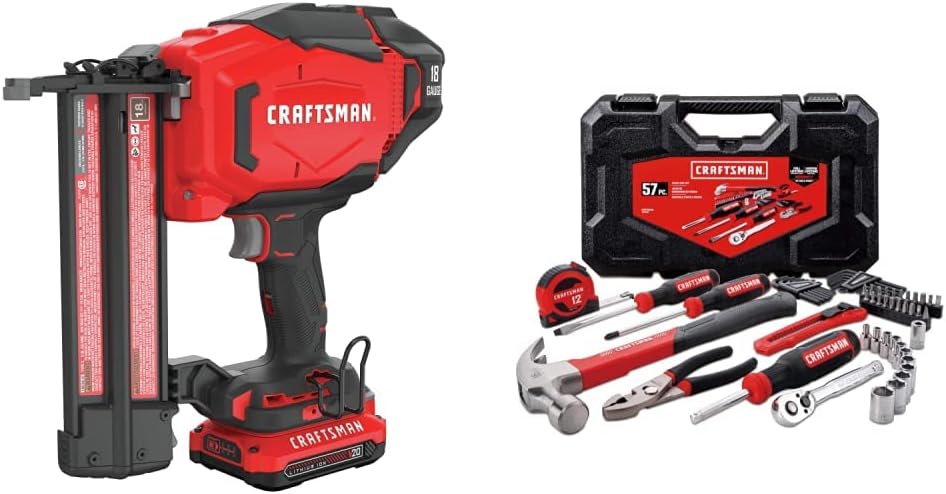 CRAFTSMAN V20 Cordless Brad Nailer Kit with 18GA Nail Capacity, CMCN618C1