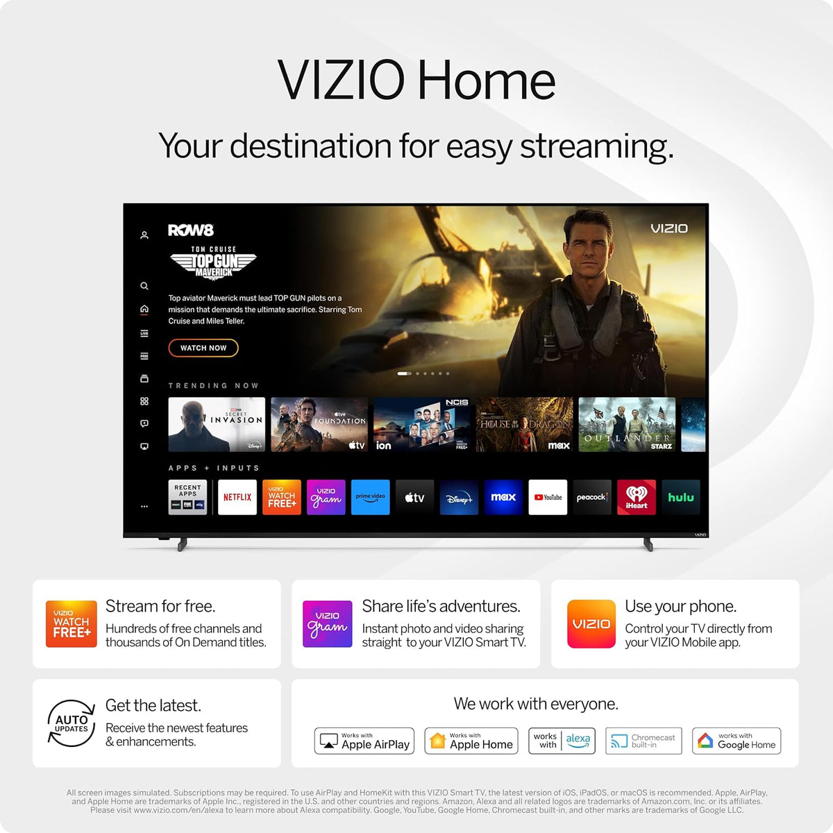 VIZIO 50-Inch 4K HDR Smart TV with Dolby Vision, HDR10+, WiFi 6 ?C, Renewed