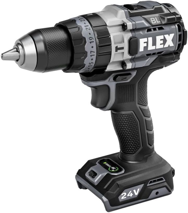 FLEX FX1271T-1H 24V Brushless Cordless Hammer Drill Kit with 1/2-Inch Chuck, 1,400 In-Lbs Torque, 2-Speed Drive and Turbo Mode, 6.0Ah Stacked Lithium Battery and 280W Rapid Charger