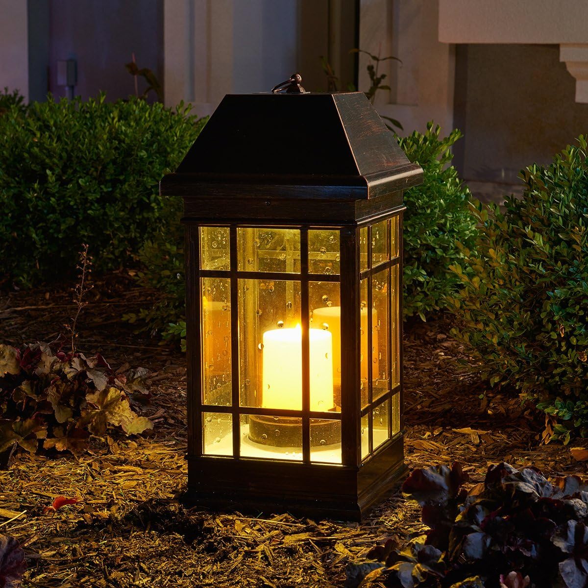 22-Inch Antique-Bronze Solar Lantern Featuring Smart Solar 3900KR1 San Rafael Estate-Style Design
