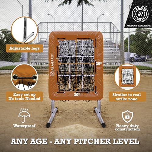 ALAGPRO The Original 9-Hole Baseball and Softball Pitching Net with Strike Zone Pocket and Pitching Target