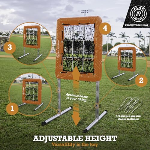 ALAGPRO The Original 9-Hole Baseball and Softball Pitching Net with Strike Zone Pocket and Pitching Target