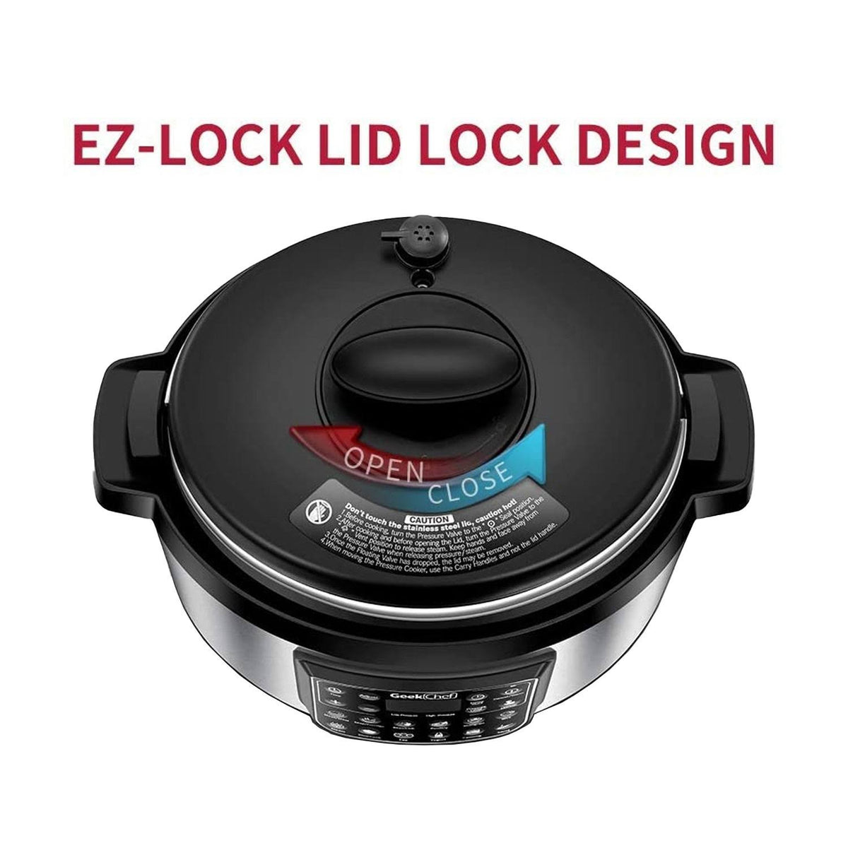 Geek Chef 12-in-1 Electric Pressure Cooker with LCD, 8-Quart Oval Pot