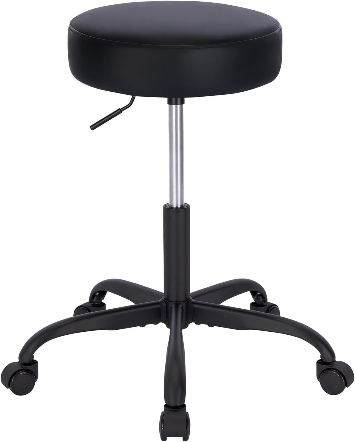 SUPERJARE Multi-Purpose Drafting Chair with Back, Rolling Stool, Adjustable Footrest and Thick Seat Cushion for Office, Home, Bar, Kitchen or Shop, Black