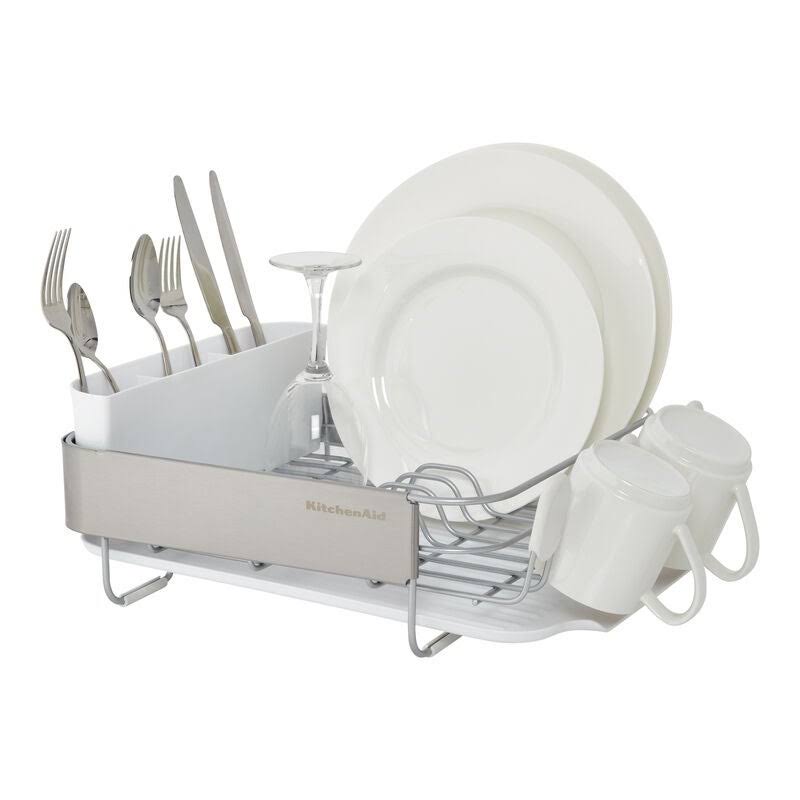 Black KitchenAid Compact Dish Rack, Crafted from Stainless Steel, 16.06-Inch