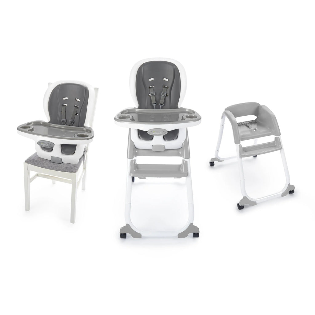 Ingenuity SmartClean Trio Elite Convertible Seating System, 3-in-1 High Chair, Toddler Chair and Booster Seat, Slate