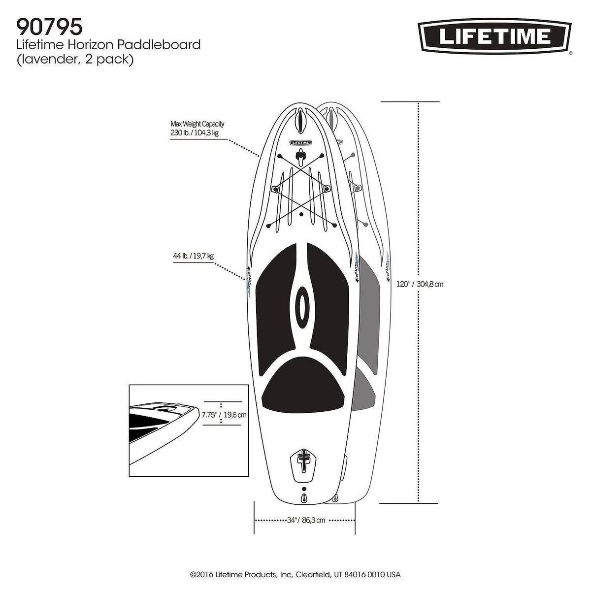 Lifetime Horizon 100 Stand-Up Paddleboard with Included Paddle