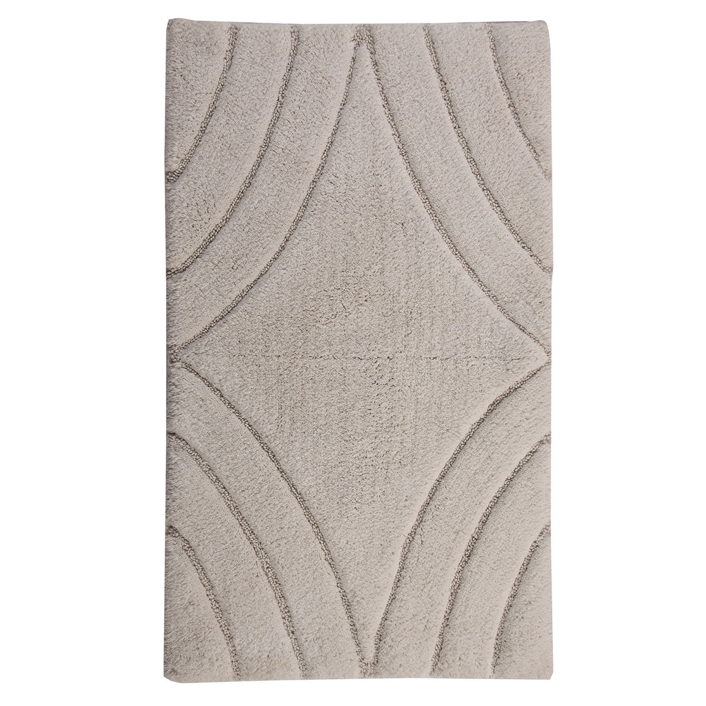 Knightsbridge Diamond 220 GSF Non-Skid Bath Rug, 17 x 24 Inches, Ivory