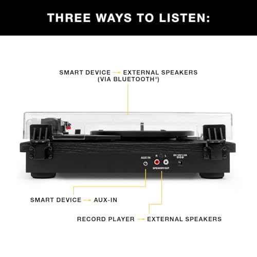 Victrola The Quincy 6-in-1 Bluetooth Record Player & Multimedia Center with 3-Speed Turntable, CD & Cassette Player, AM/FM Radio, Built-In Speakers and Wireless Music Streaming, Natural