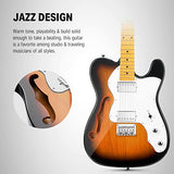 Donner 39 Inch TL Thinline Jazz Electric Guitar with F-Hole and H-H Pickups, Full-Size Hollow Beginner Guitar Kit with Bag, Strap and Cable, Sunburst, DJC-1000S
