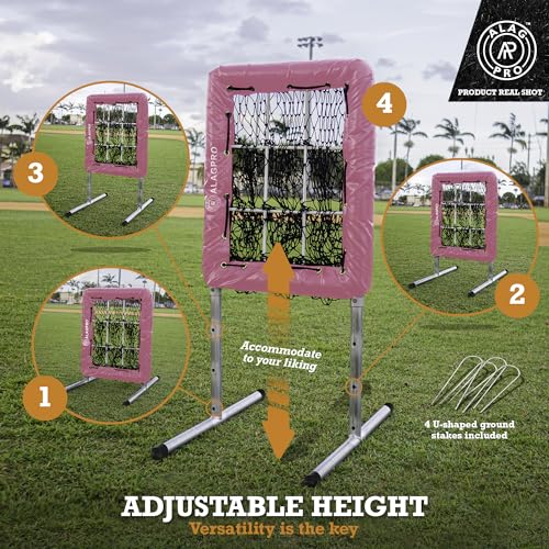 ALAGPRO The Original 9-Hole Baseball and Softball Pitching Net with Strike Zone Pocket and Pitching Target