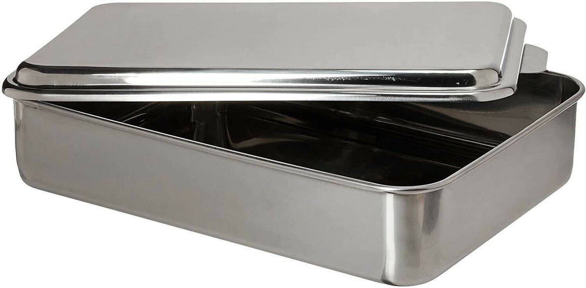 Lindys 8W44 Covered 9 x 13-Inch Cake Pan, Stainless Steel