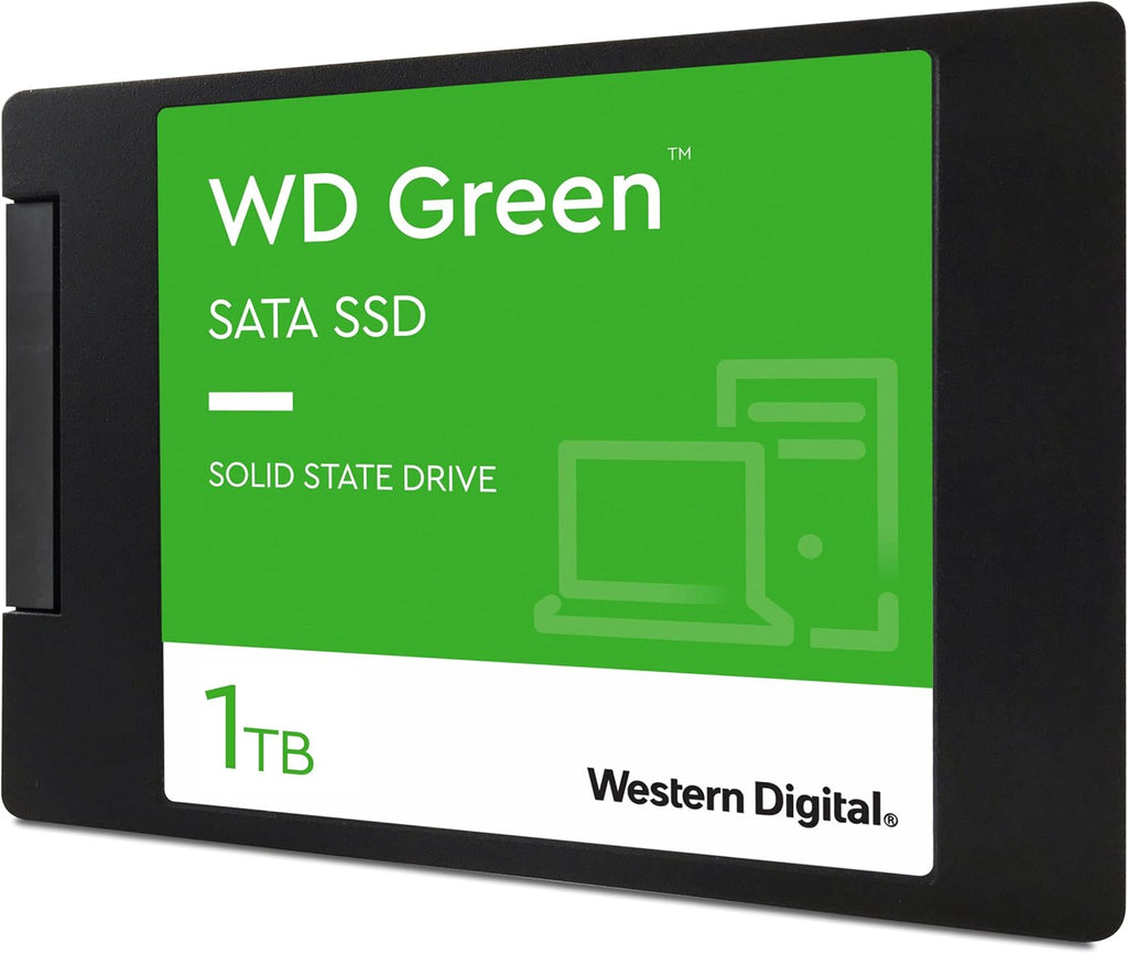 Western Digital WD Green 1TB Internal SSD, SATA III 6 Gb/s, 2.5-Inch 7mm Drive with Up to 550 MB/s Read Speed, WDS100T2G0A