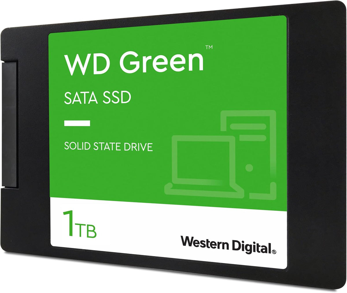 Western Digital WD Green 1TB Internal SSD, SATA III 6 Gb/s, 2.5-Inch 7mm Drive with Up to 550 MB/s Read Speed, WDS100T2G0A