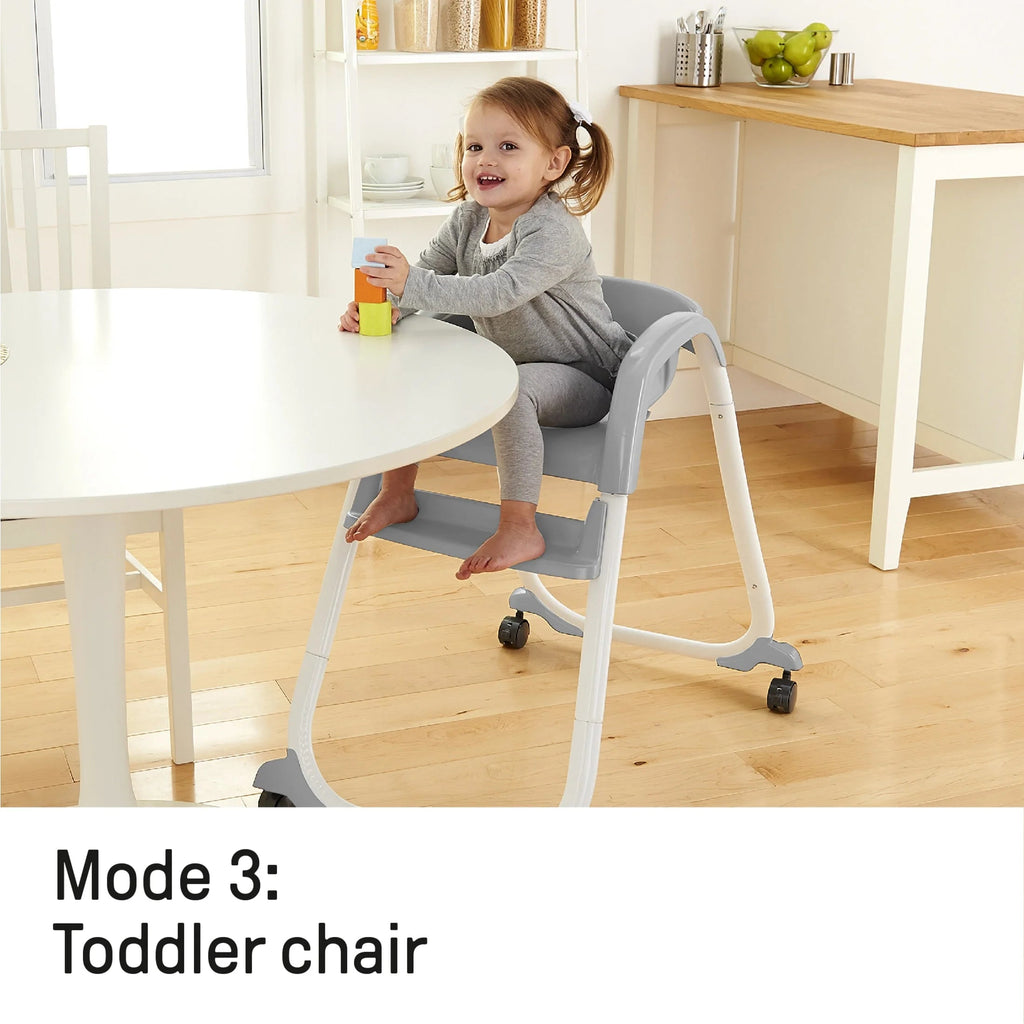 Ingenuity SmartClean Trio Elite Convertible Seating System, 3-in-1 High Chair, Toddler Chair and Booster Seat, Slate