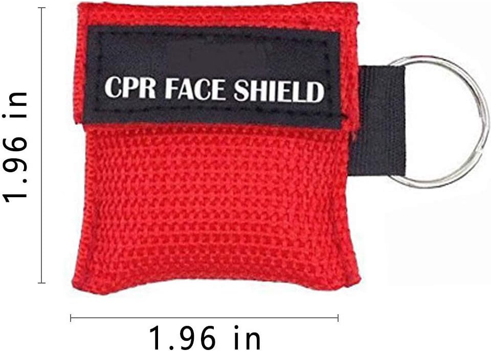 100-Piece CPR Face Shield Keychain Emergency Kit, Red Masks for First Aid and CPR Training