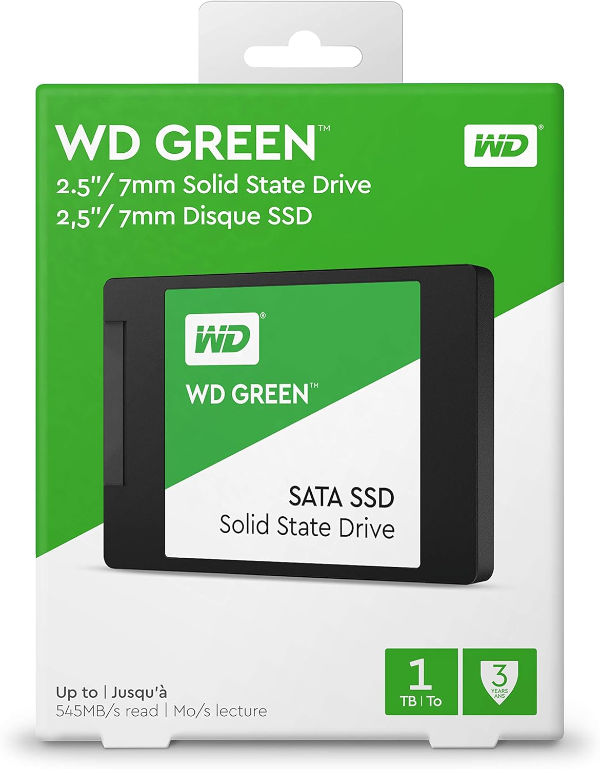 Western Digital WD Green 1TB Internal SSD, SATA III 6 Gb/s, 2.5-Inch 7mm Drive with Up to 550 MB/s Read Speed, WDS100T2G0A