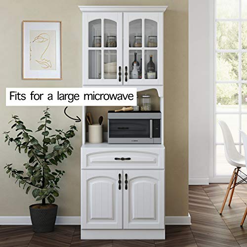 Living Skog Kitchen Cabinet with Microwave Stand and Built-In Storage Shelves