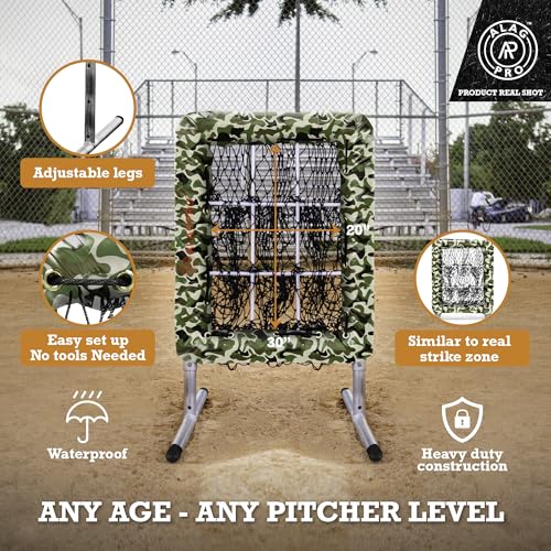 ALAGPRO The Original 9-Hole Baseball and Softball Pitching Net with Strike Zone Pocket and Pitching Target