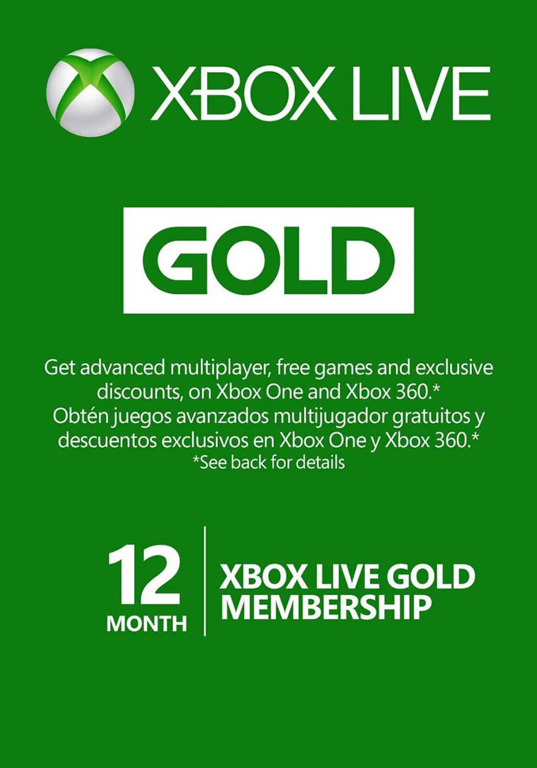 Xbox Live Gold Membership, 12-Month Subscription with 2 Packs