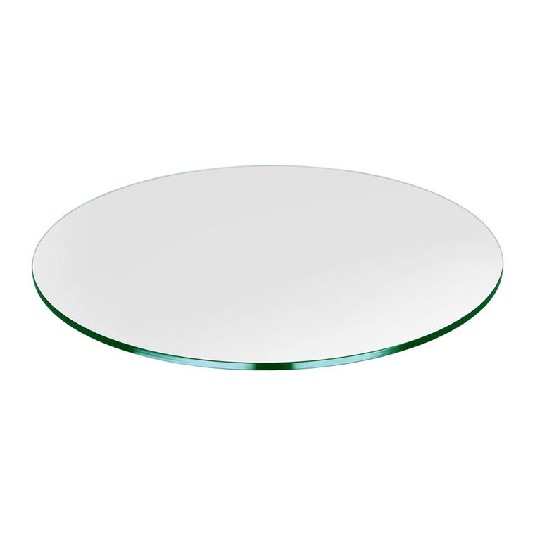 Dulles Glass Clear Round Table Top, 48 Inches in Diameter and 3/8 Inch Thick Tempered Glass