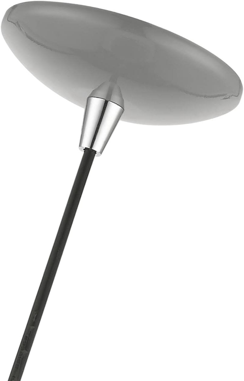 Livex Lighting Piedmont Globe Pendant, 1-Light Industrial Fixture, 15 Inches Tall and 10 Inches Wide, Shiny Light Gray with Polished Chrome