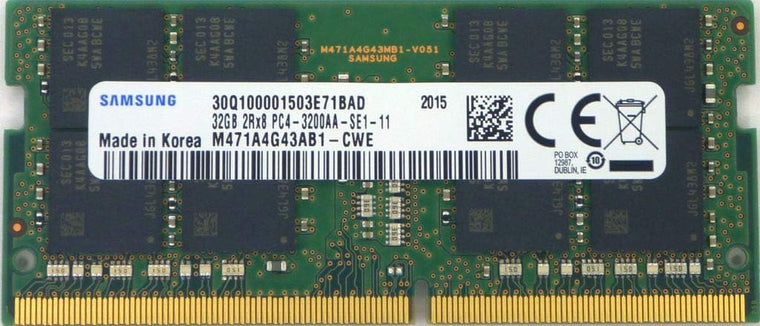 M471A4G43AB1-CWE 32GB Laptop RAM Module, DDR4 3200MHz PC4-25600, 1.2V 2Rx8, 260-Pin SODIMM