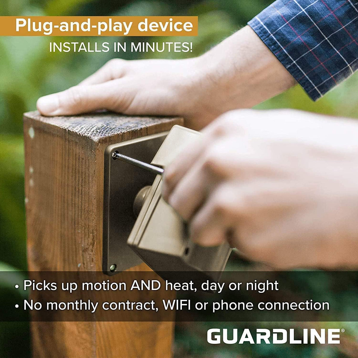 Guardline Wireless Driveway Alarm System with 4 Motion Sensors and 1 Receiver, 500 Foot Range, Weatherproof Outdoor Property Alert