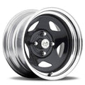 14-Inch x 7.0-Inch U.S. Wheel 021 Series Drift Star FWD Wheel, Chrome/Gloss Black Steel