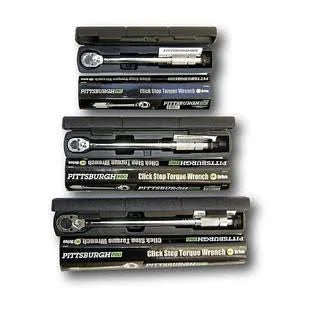 Pittsburgh 3-Piece Pro Reversible Click Type Torque Wrench Set, 1/4 Sizes