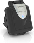 Furrion F30INS-BS-AM 30 Amp RV Inlet with Black Square Housing, Stainless Steel Plate and Power Smart LED