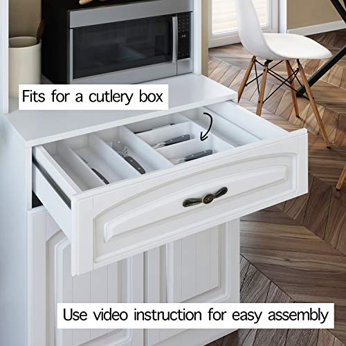 Living Skog Kitchen Cabinet with Microwave Stand and Built-In Storage Shelves