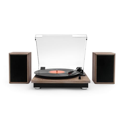 Victrola The Quincy 6-in-1 Bluetooth Record Player & Multimedia Center with 3-Speed Turntable, CD & Cassette Player, AM/FM Radio, Built-In Speakers and Wireless Music Streaming, Natural